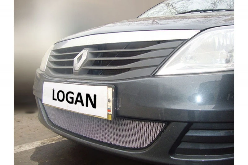Защитная сетка радиатора для Renault Logan I Рестайлинг Хром Стрелка 11 RLOG.chrome