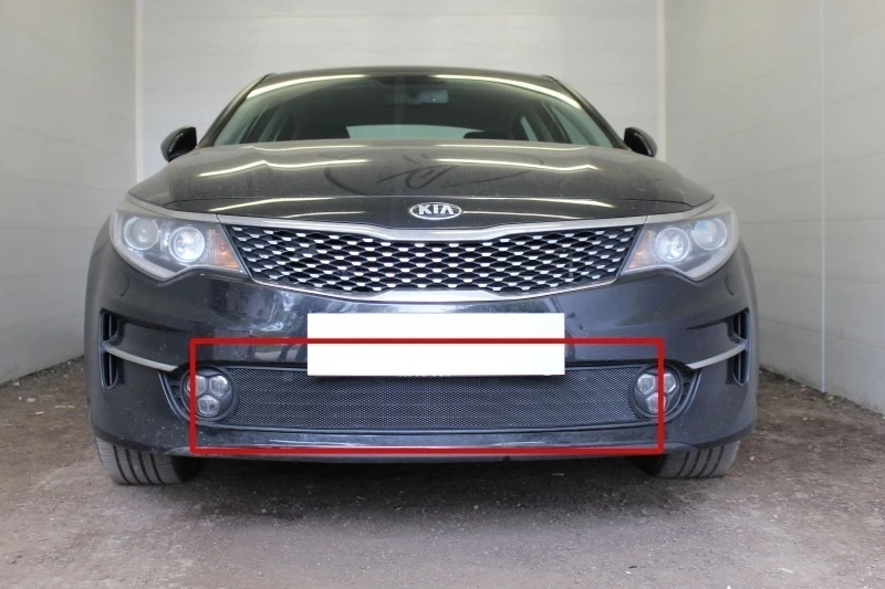 Защитная сетка радиатора низ для Kia Optima IV Черный Стрелка 11 KOP15.bot.black