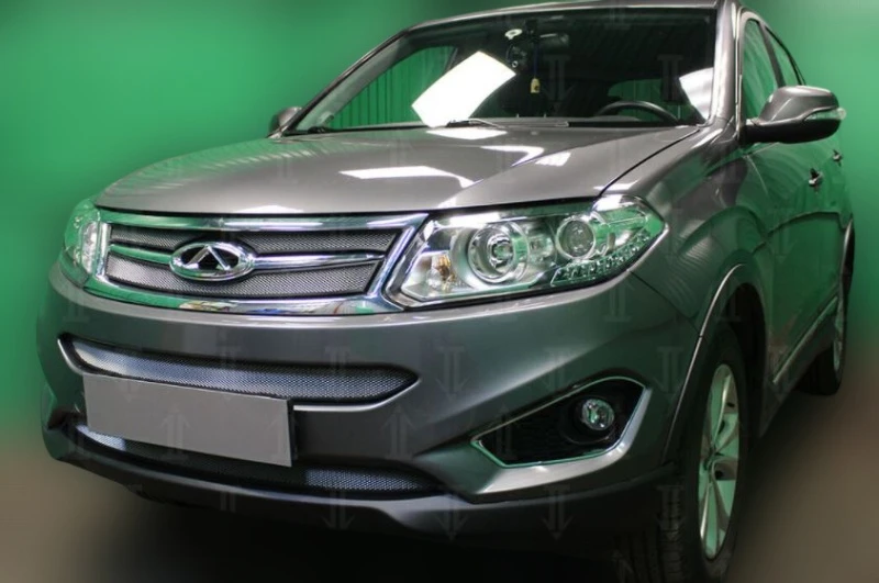 Комплект сеток chrome верх и низ для Chery Tiggo 5 I Хром Стрелка 11 CHTIG5.top.chrome-CHTIG5.bot.chrome