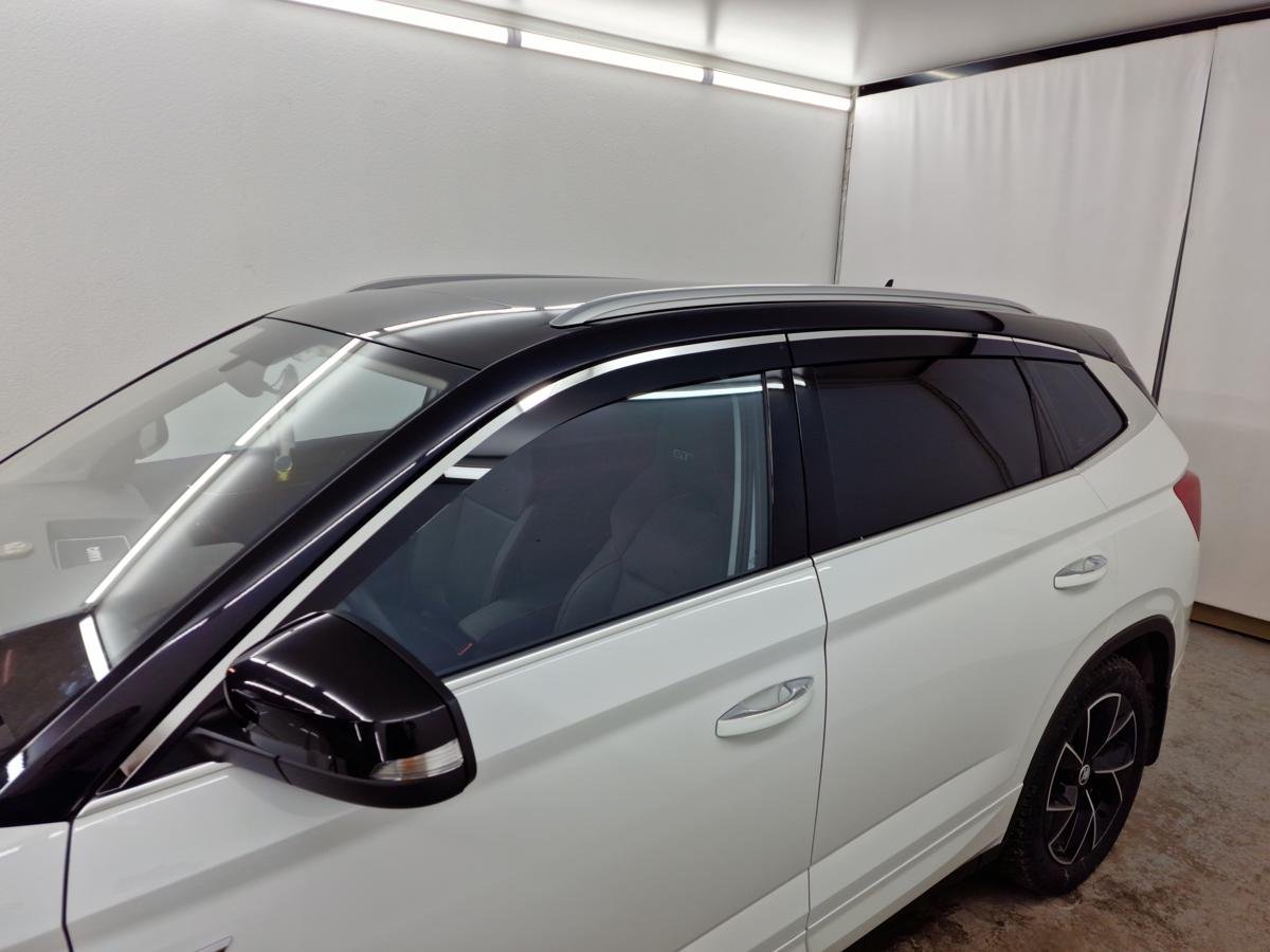 Дефлекторы окон 2D с хром накладками 6 шт. для Skoda Kamiq I