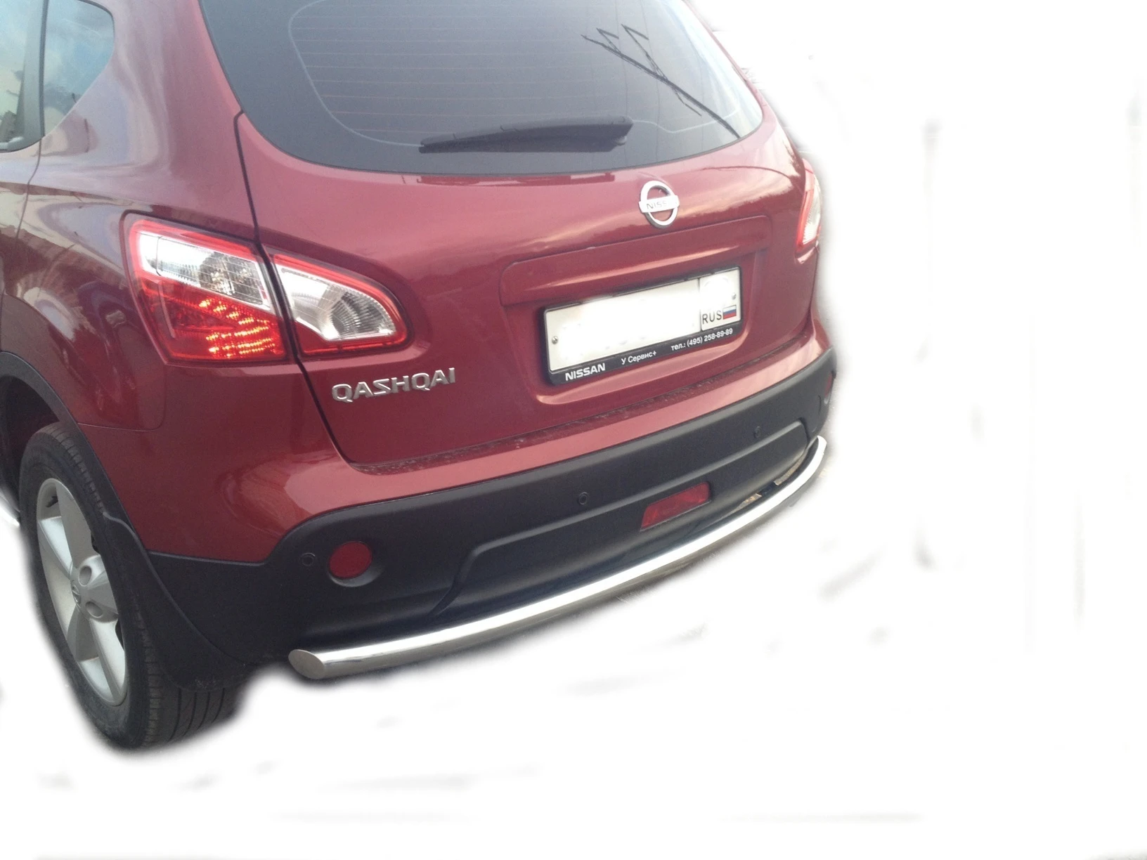 Защита заднего бампера d60 мм для Nissan Qashqai I  Юко NQ.11.13