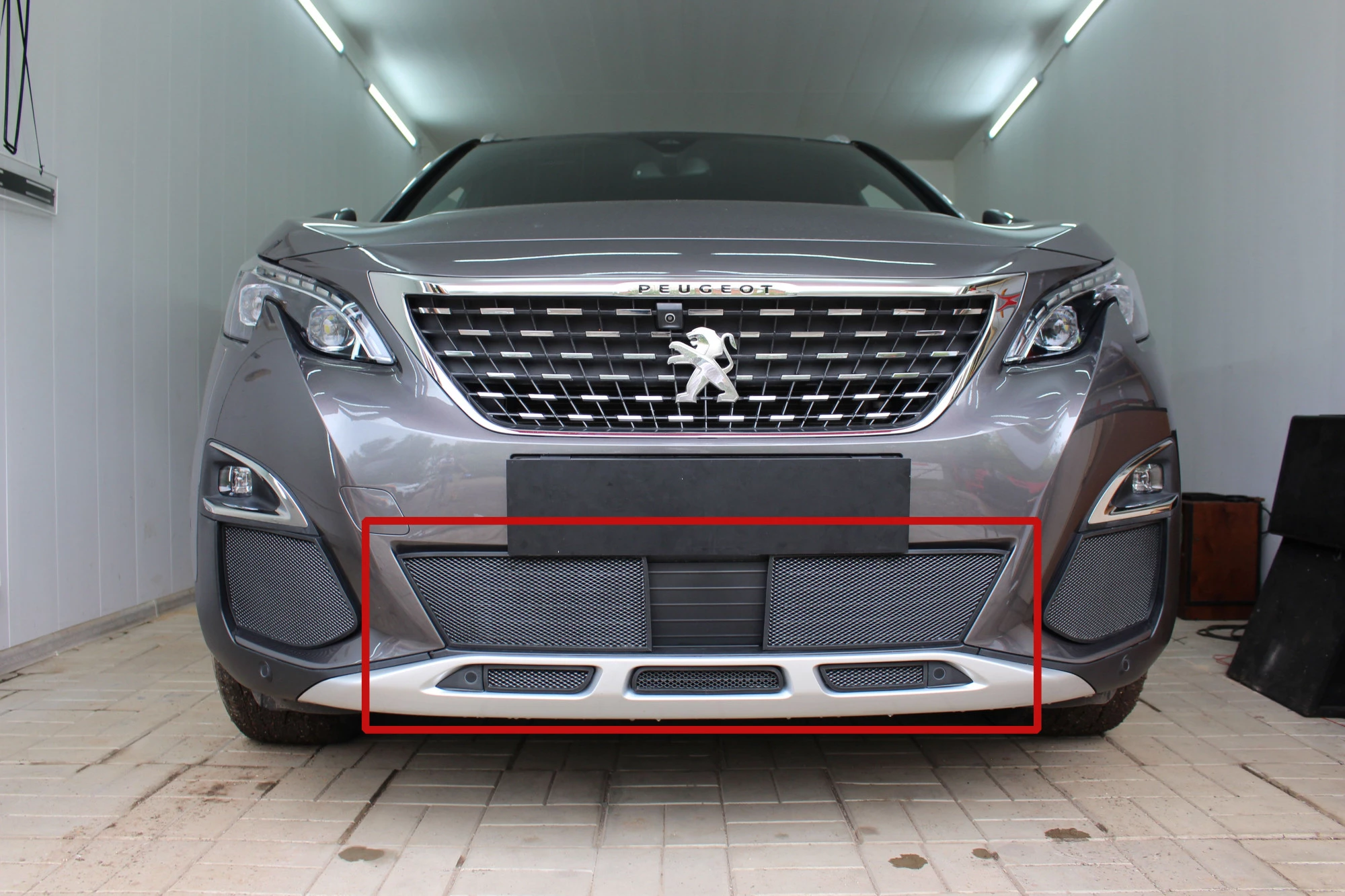 Защитная сетка радиатора центр и низ 5 частей для Peugeot 3008 II