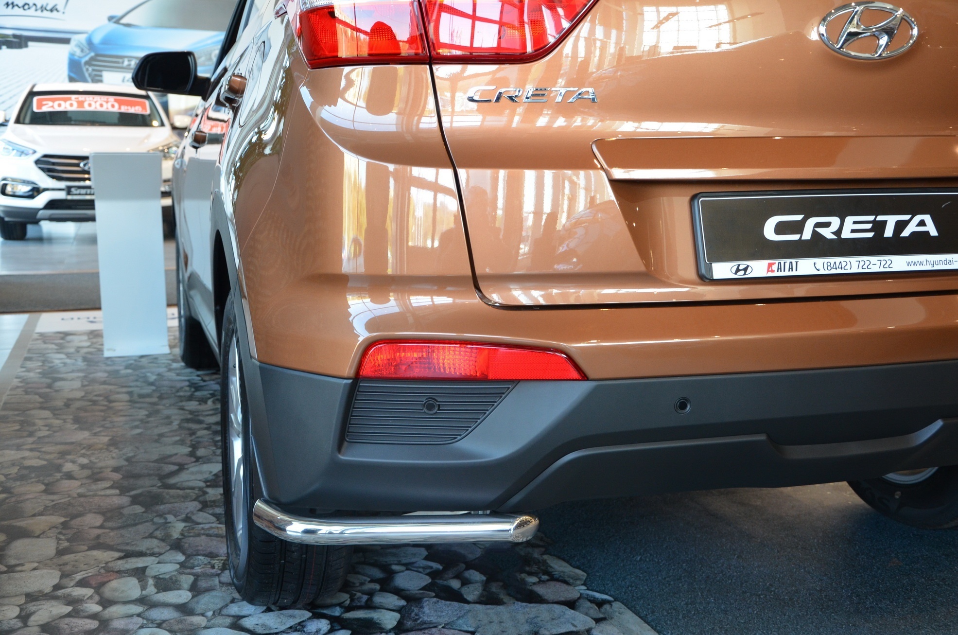 Защита заднего бампера угловая d42 мм для Hyundai Creta I