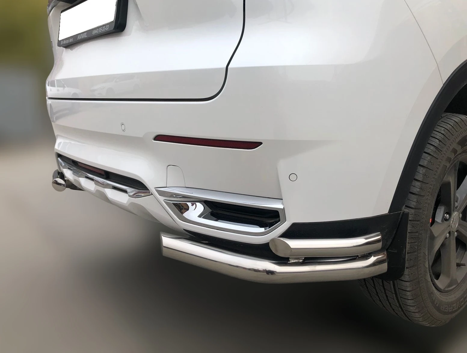 Защита заднего бампера угловая двойная d60/42 мм для Haval F7x I  Юко GWF7.19.19