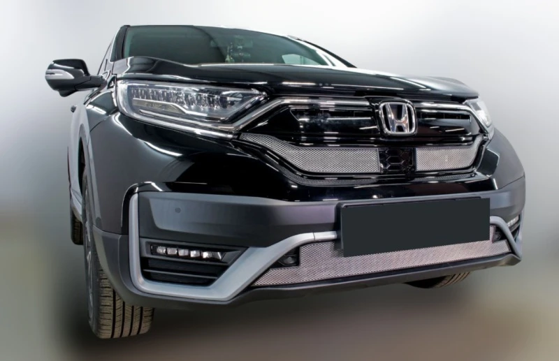 Комплект сеток chrome верх 2 части верх и низ с парктроником для Honda CR-V V Рестайлинг Хром Стрелка 11 HCRV19.top.chrome-HCRV19.park.chrome