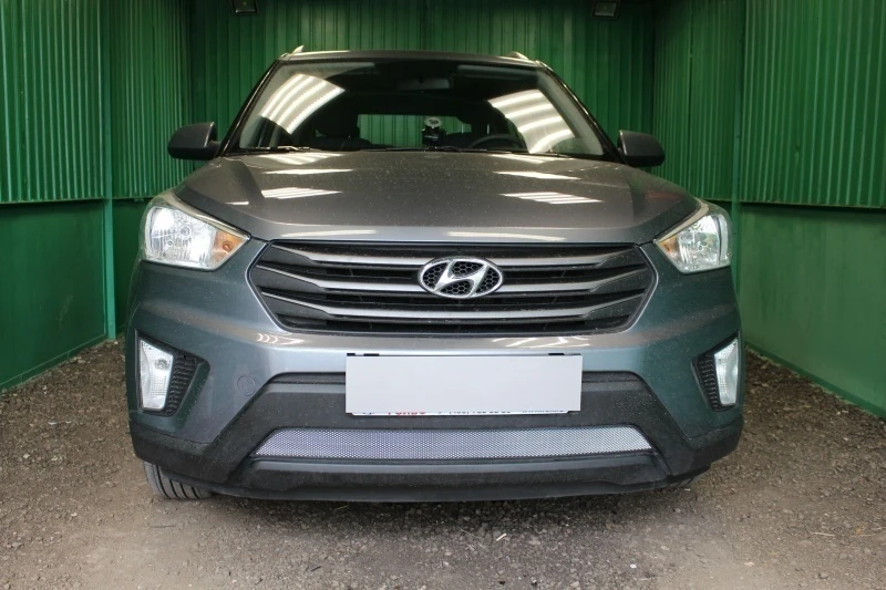 Защитная сетка радиатора низ для Hyundai Creta I Рестайлинг Хром Стрелка 11 HCRE16.chrome