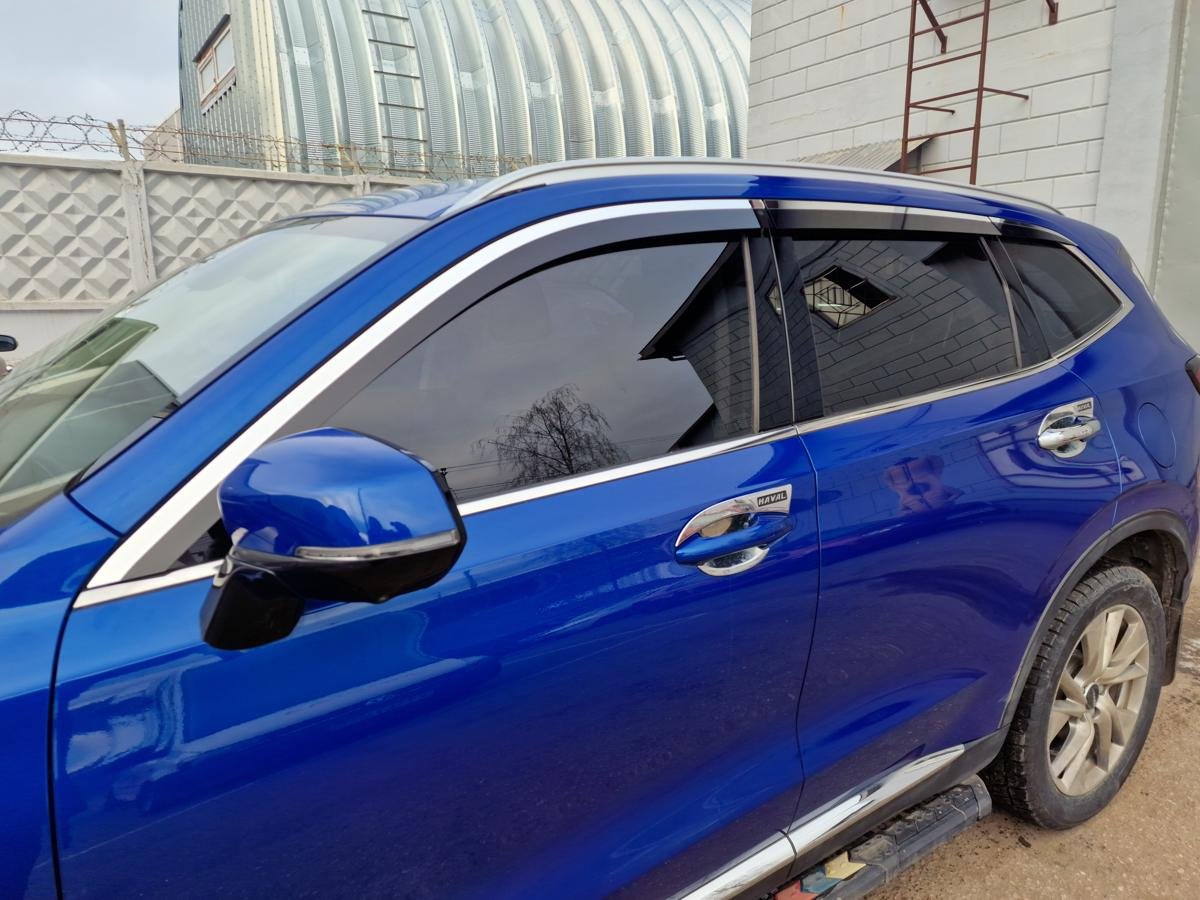 Дефлекторы окон 2D с хром накладками 6 шт. для Haval H6 II