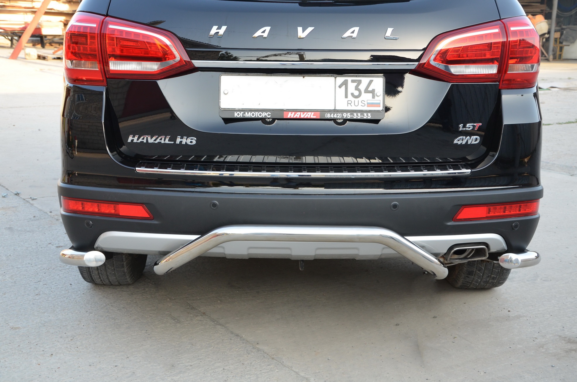 Защита заднего бампера скоба d53 мм для Haval H6