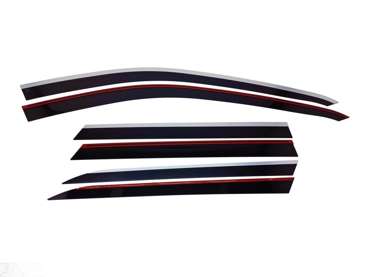 Дефлекторы окон с хром накладками 2D 6 шт для Jaecoo J8