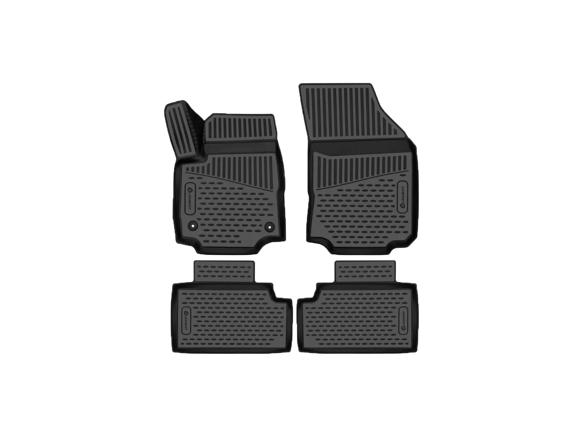 Коврики 3D в салон полиуретан 4шт для Volkswagen Polo VI Черный Element EVA.ELEMENT3DA58957210k