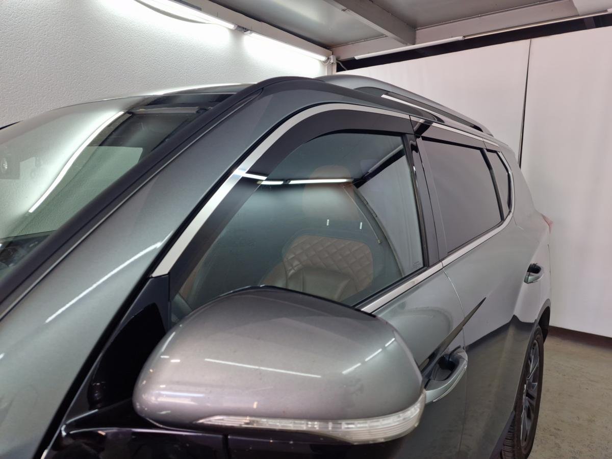 Дефлекторы окон с хром накладками 2D 6 шт для SsangYong Rexton IV Рестайлинг