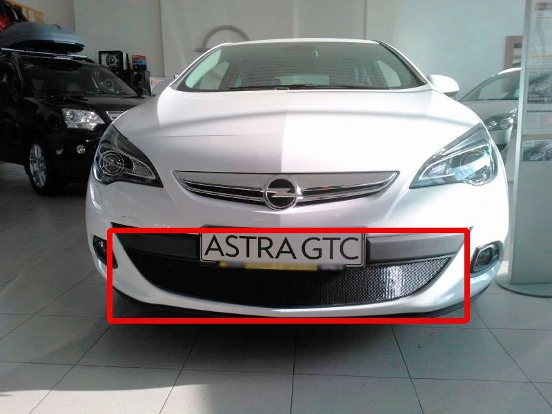 Защитная сетка радиатора для Opel Astra J Рестайлинг Черный Стрелка 11 OPAJG.black