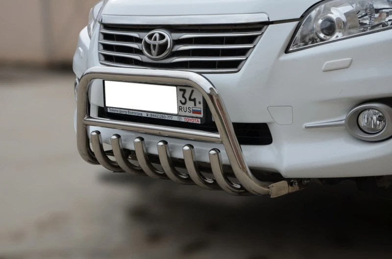 Защита переднего бампера скоба низкая+зубья d53/42/42 мм для Toyota RAV4 III (XA30) Рестайлинг  Юко TRAV.10.76-1