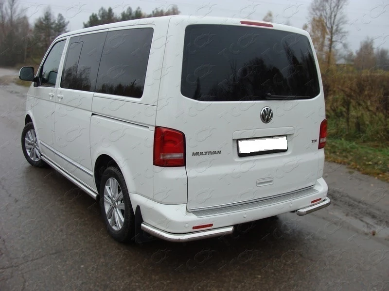 Защита задняя (уголки) 60,3 мм для Volkswagen Multivan T5 Рестайлинг Серебряный