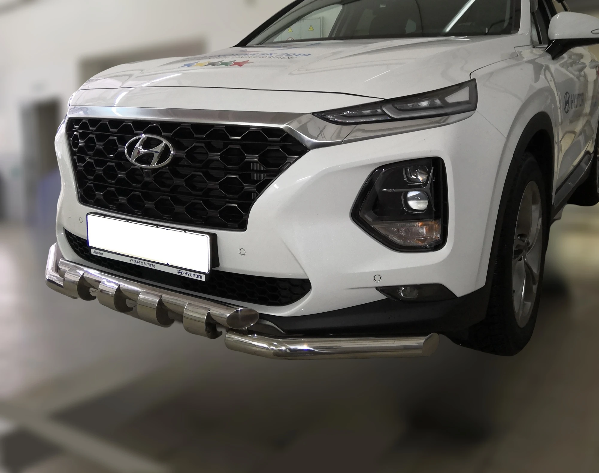 Защита переднего бампера G d60/60 мм для Hyundai Santa Fe IV  Юко HYSF.18.05