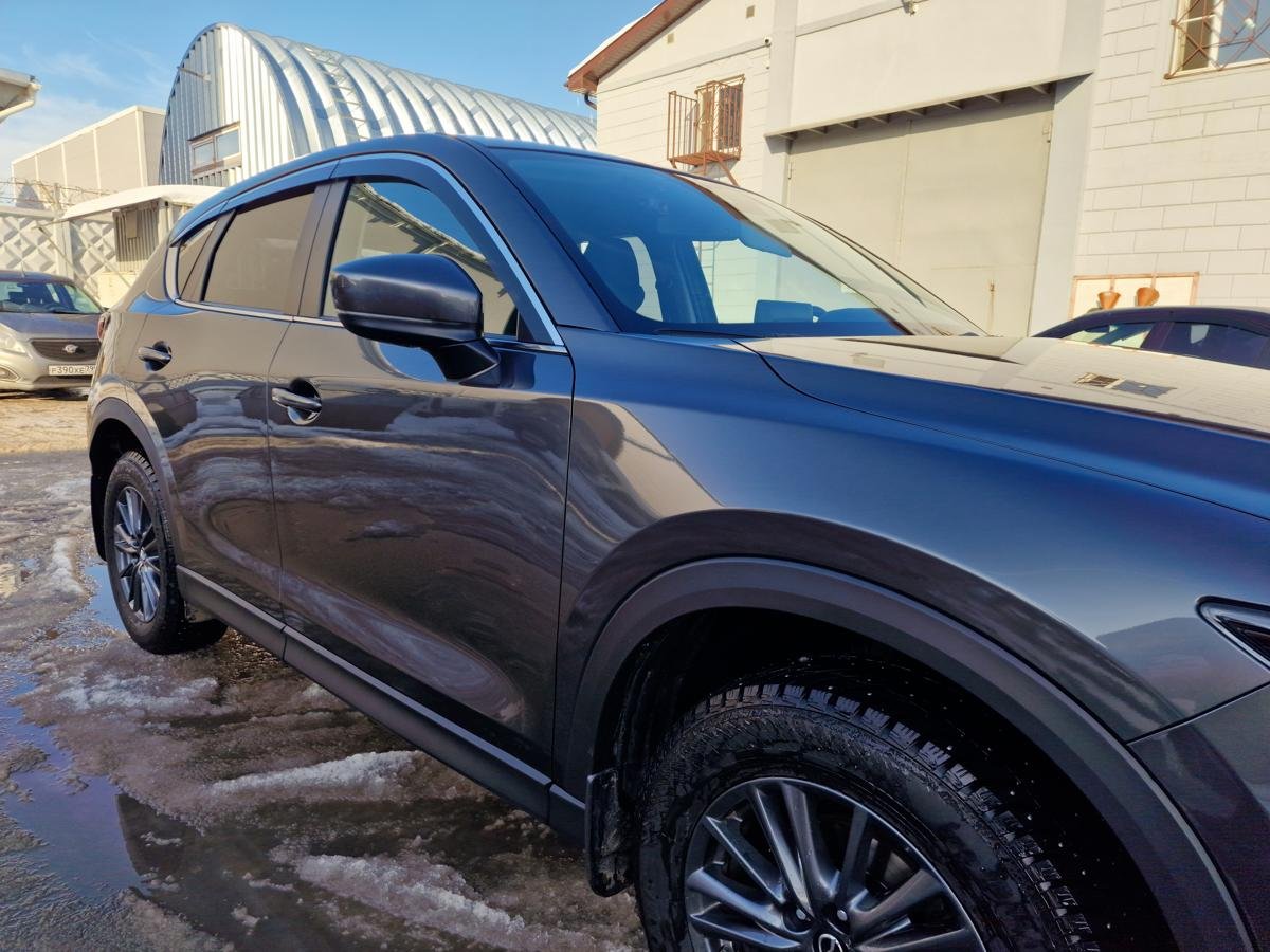 Дефлекторы окон с хром накладками 2D 6 шт для Mazda CX-5 II