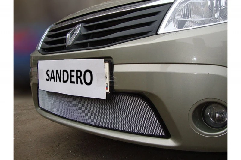 Защитная сетка радиатора для Renault Sandero I Хром Стрелка 11 RSAN.chrome