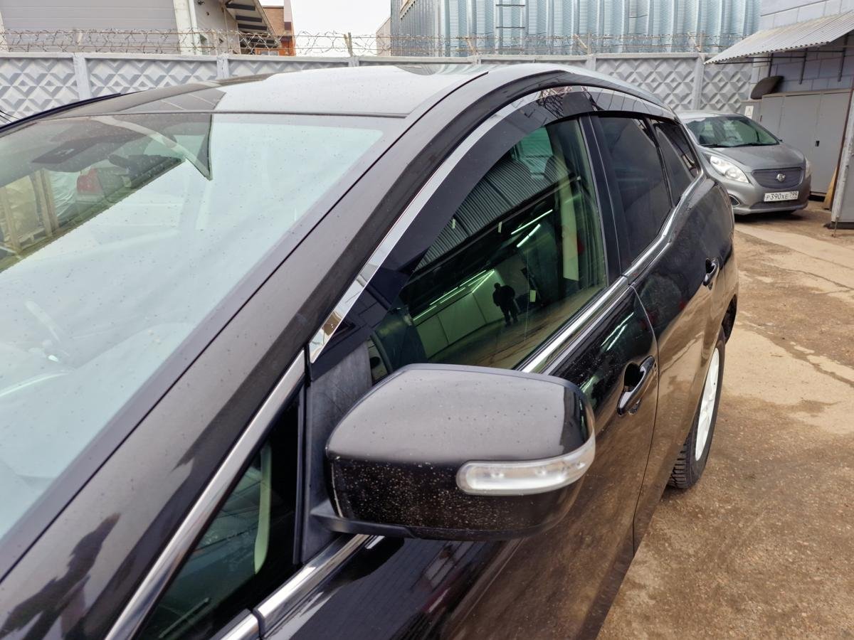 Дефлекторы окон 2D с хром накладками 6 шт. для Mazda CX-7 I Рестайлинг