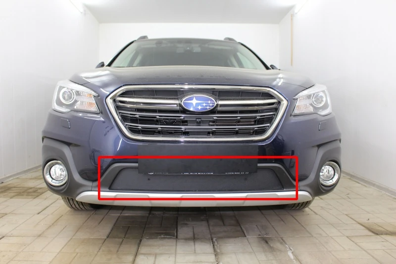 Зимняя заглушка радиатора на стяжке низ для Subaru Outback V Рестайлинг Черный Стрелка 11 ZZ.SUBOUT17.bot