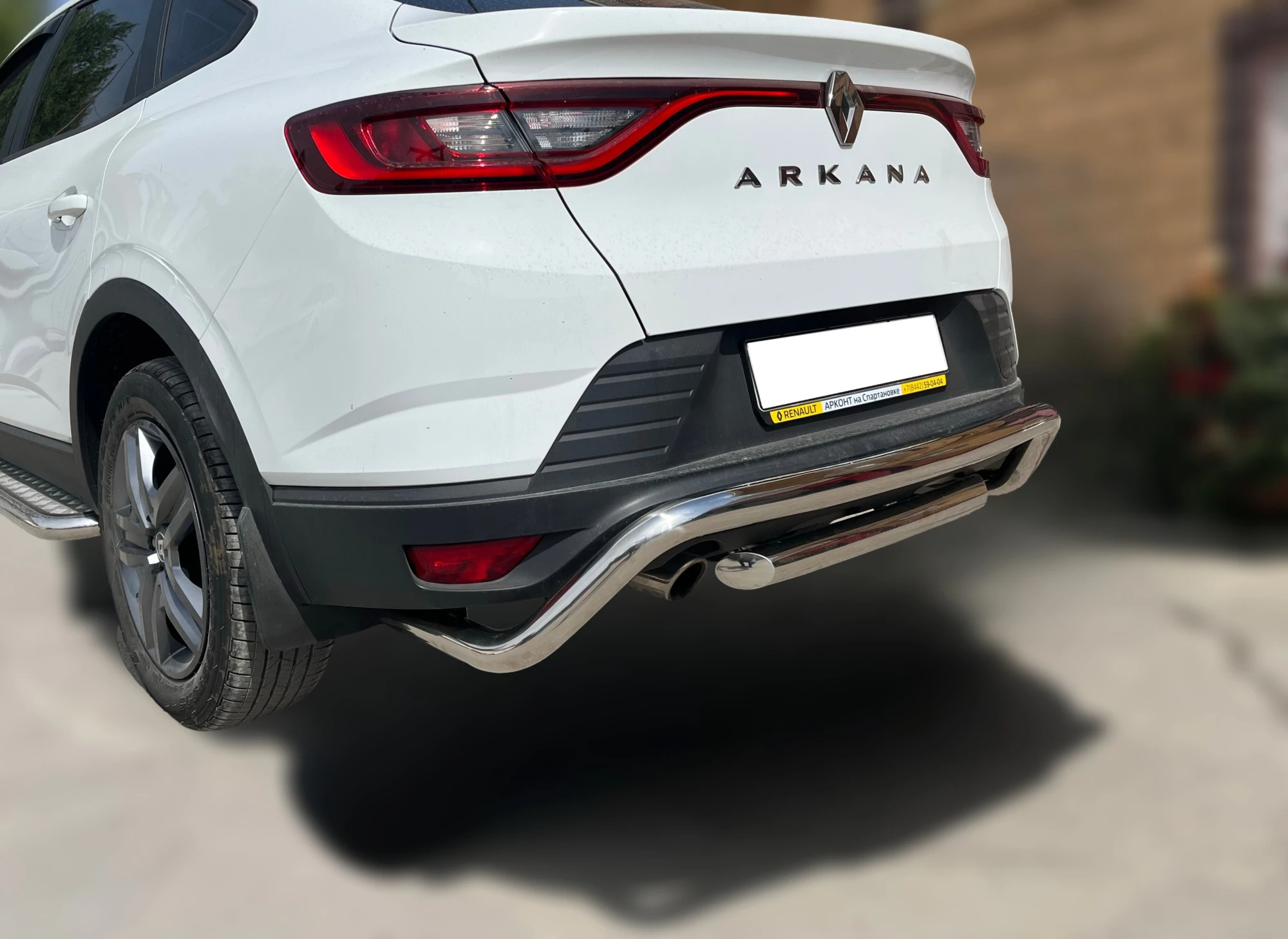 Защита заднего бампера скоба+задняя защита d60 мм для Renault Arkana I  Юко RA.18.24