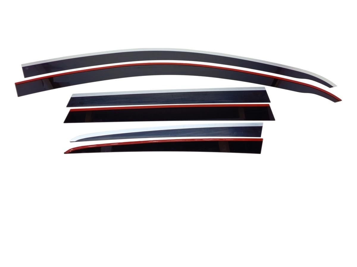 Дефлекторы окон 2D с хром накладками 6 шт. для Volkswagen Passat B7