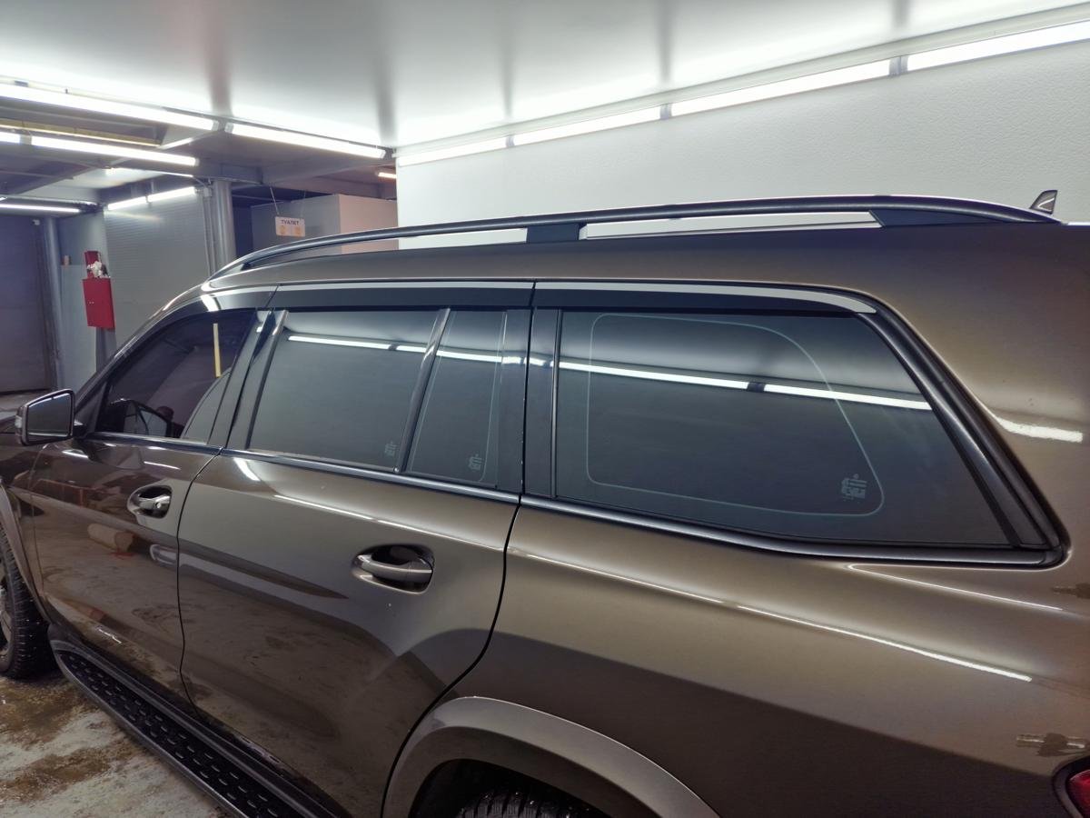 Дефлекторы окон с хром накладками 2D 6 шт для Mercedes-Benz GL-Класс II (X166)