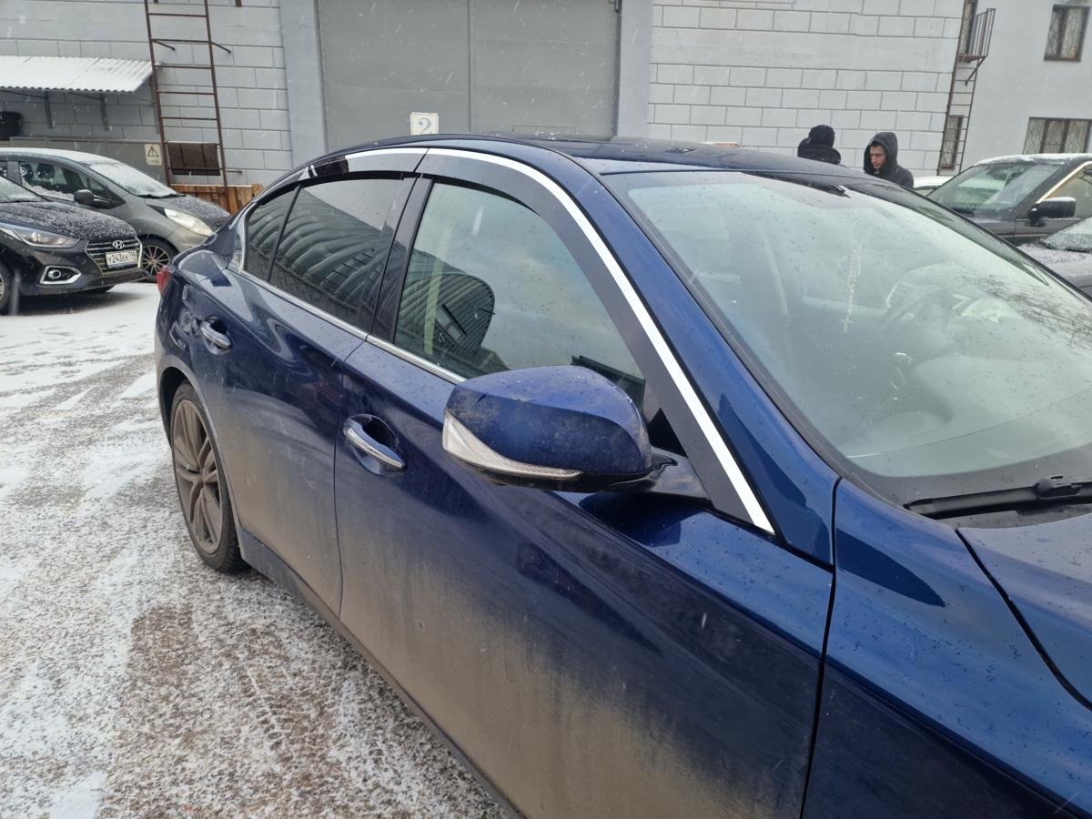 Дефлекторы окон 2D с хром накладками 4 шт. для Infiniti Q50 I Рестайлинг