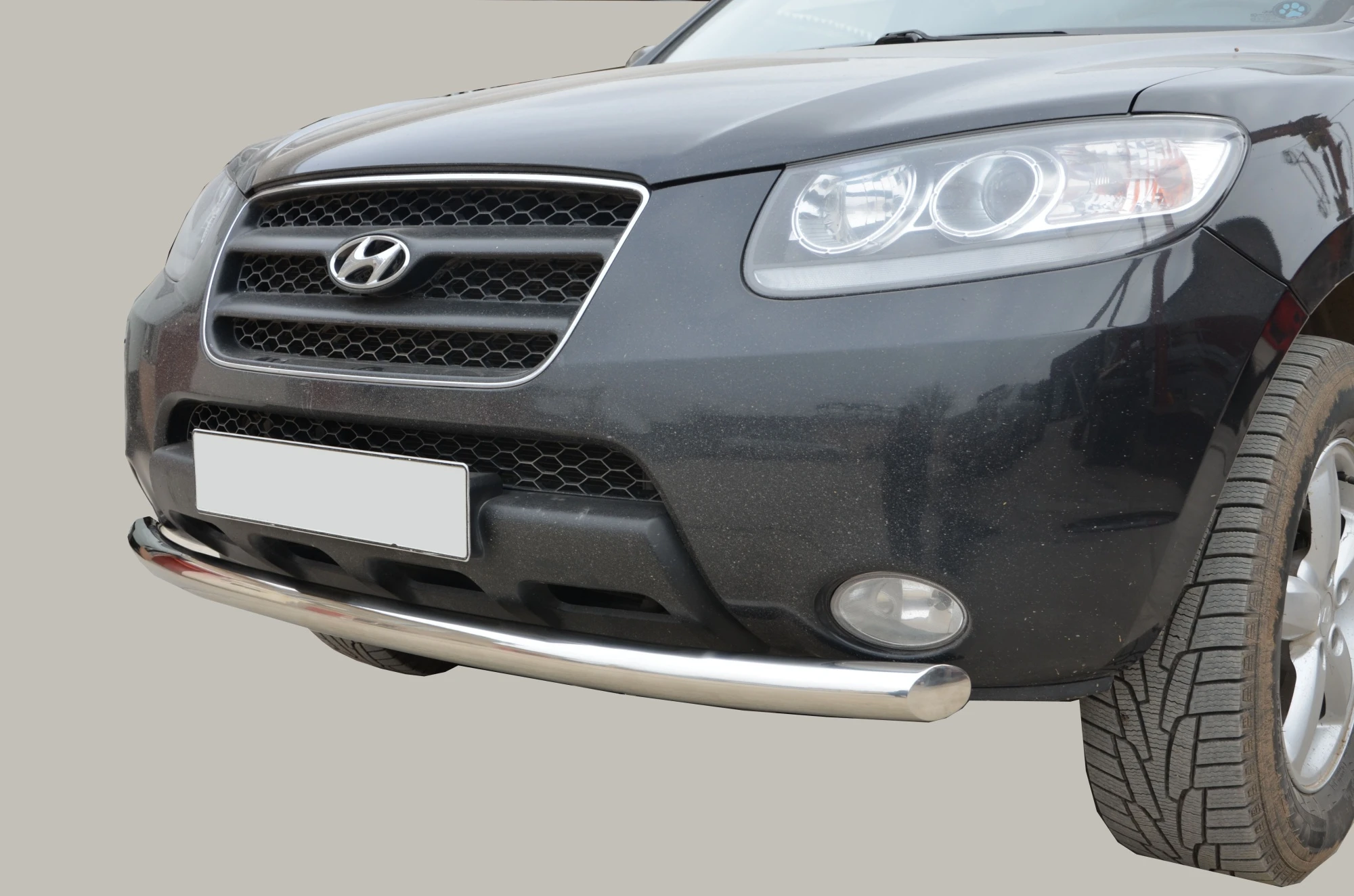 Защита переднего бампера d60 мм для Hyundai Santa Fe II  Юко HYSF.06.02