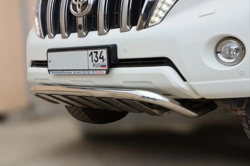 Защита переднего бампера с защитой радиатора d53 мм для Toyota Land Cruiser Prado 150 Series Рестайлинг 1  Юко TLCP150.14.95