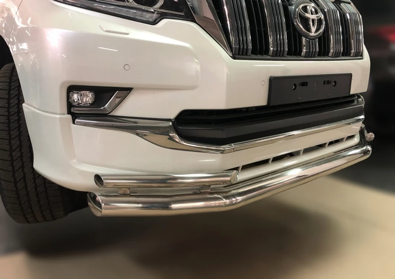 Защита переднего бампера двойная d76/42 мм для Toyota Land Cruiser Prado 150 Series Рестайлинг 2  Юко TLCPS150.19.04