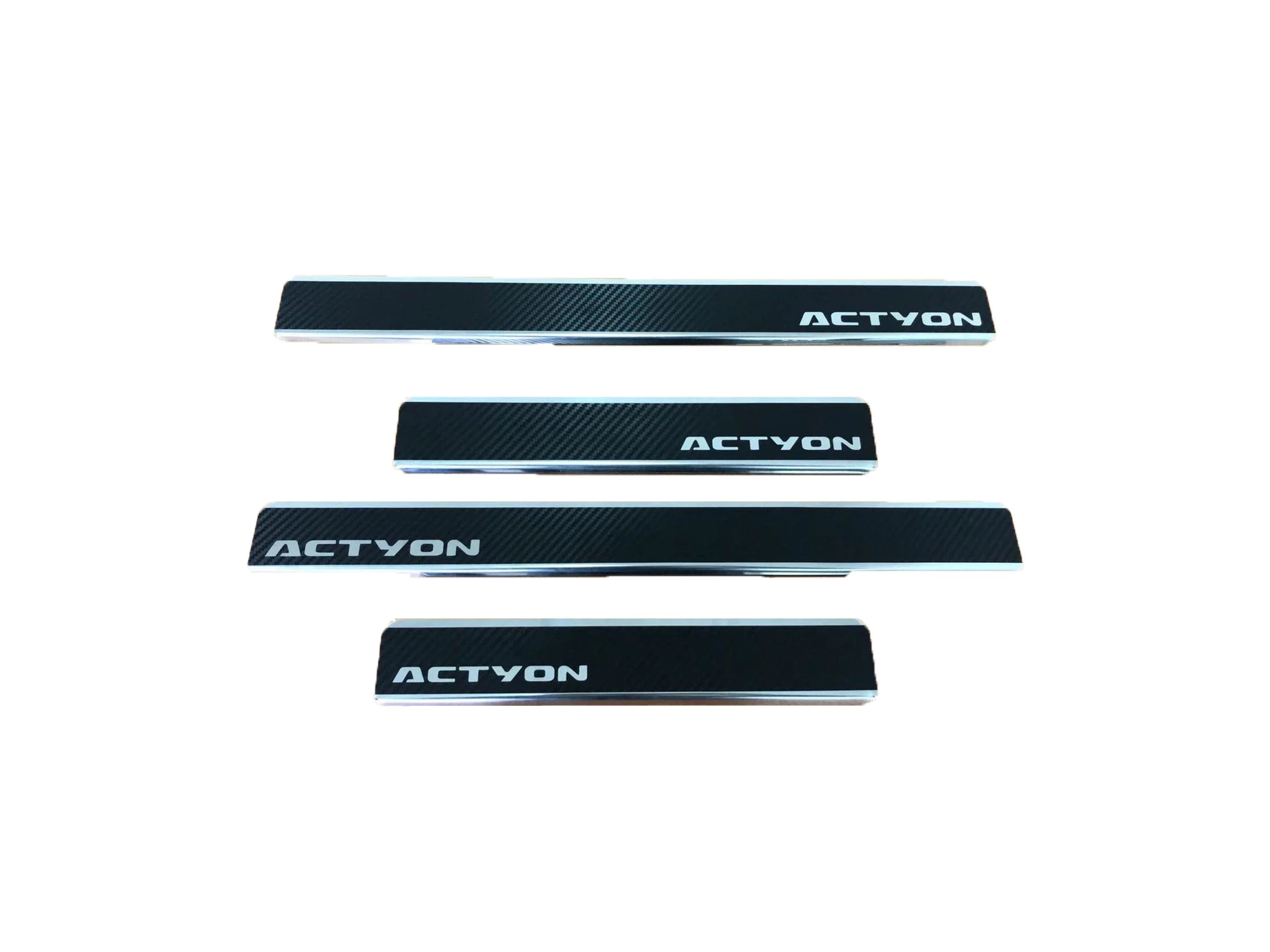 Накладки на пороги нержавеющая сталь под карбон 4шт. для SsangYong Actyon II Рестайлинг