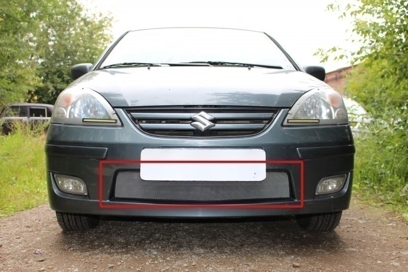 Защитная сетка радиатора для Suzuki Liana I Рестайлинг Хром Стрелка 11 SZLIA.04.chrome
