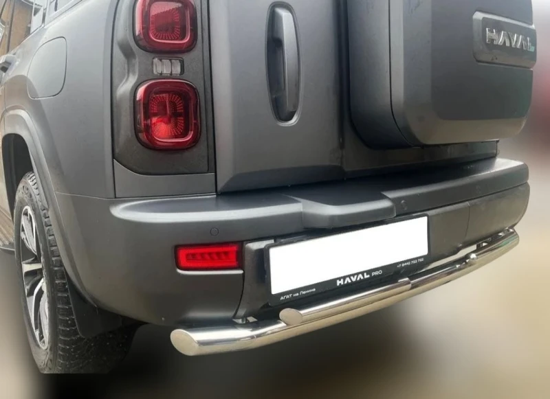 Защита заднего бампера двойная d60/42 мм для Haval H9 II  Юко HVH9.24.16