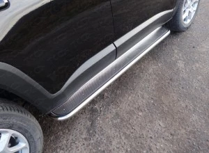 Пороги с площадкой (нерж. лист) 42,4 мм для Jeep Renegade I Рестайлинг