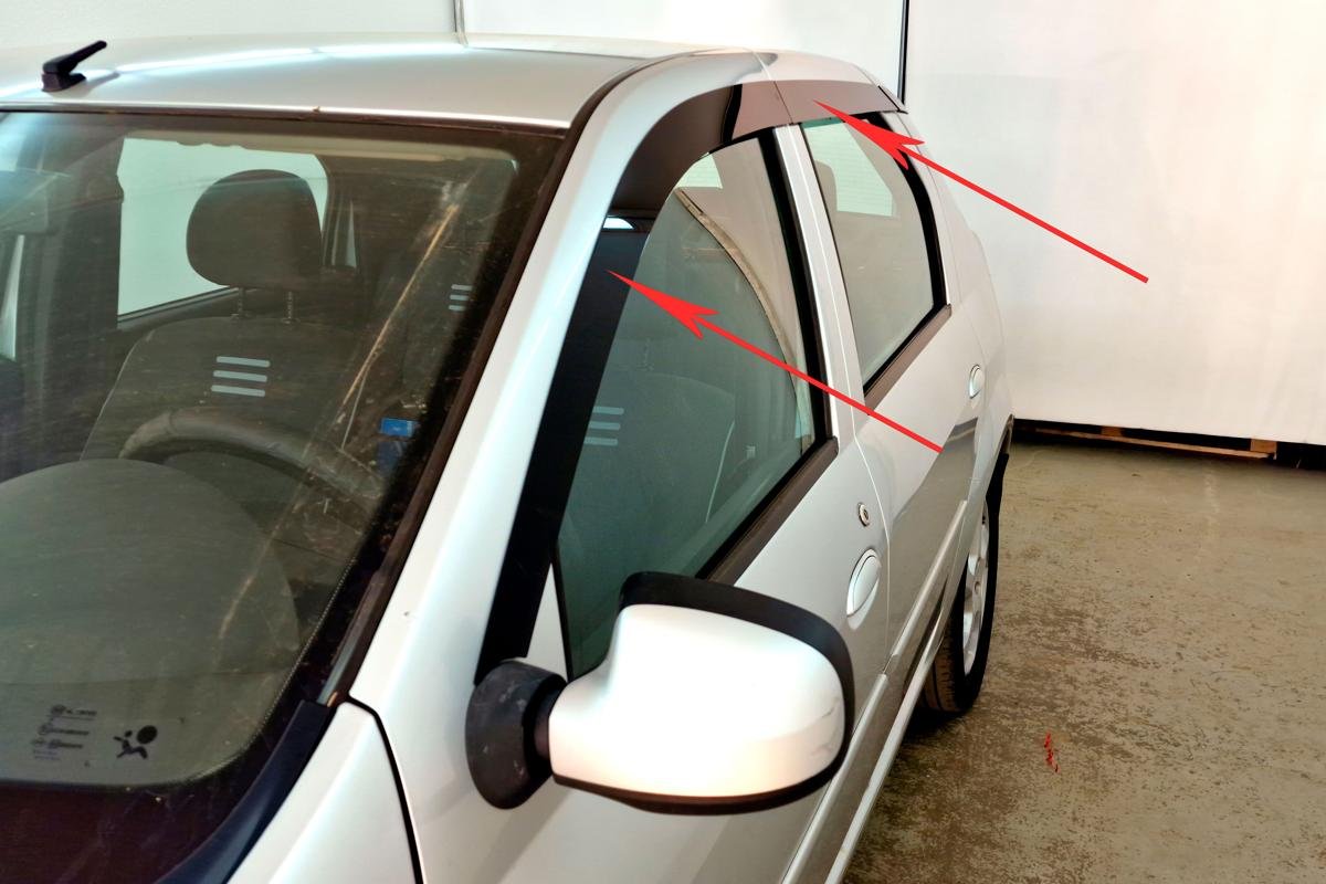 Дефлекторы окон 2D 6 шт. для Renault Logan I Рестайлинг