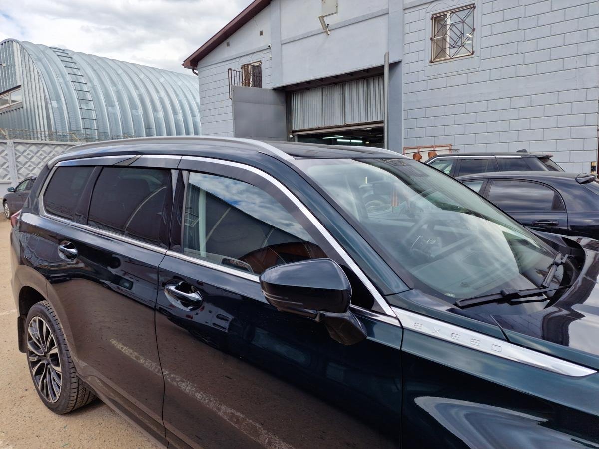 Дефлекторы окон 2D с хром накладками 6 шт. для EXEED VX I Рестайлинг