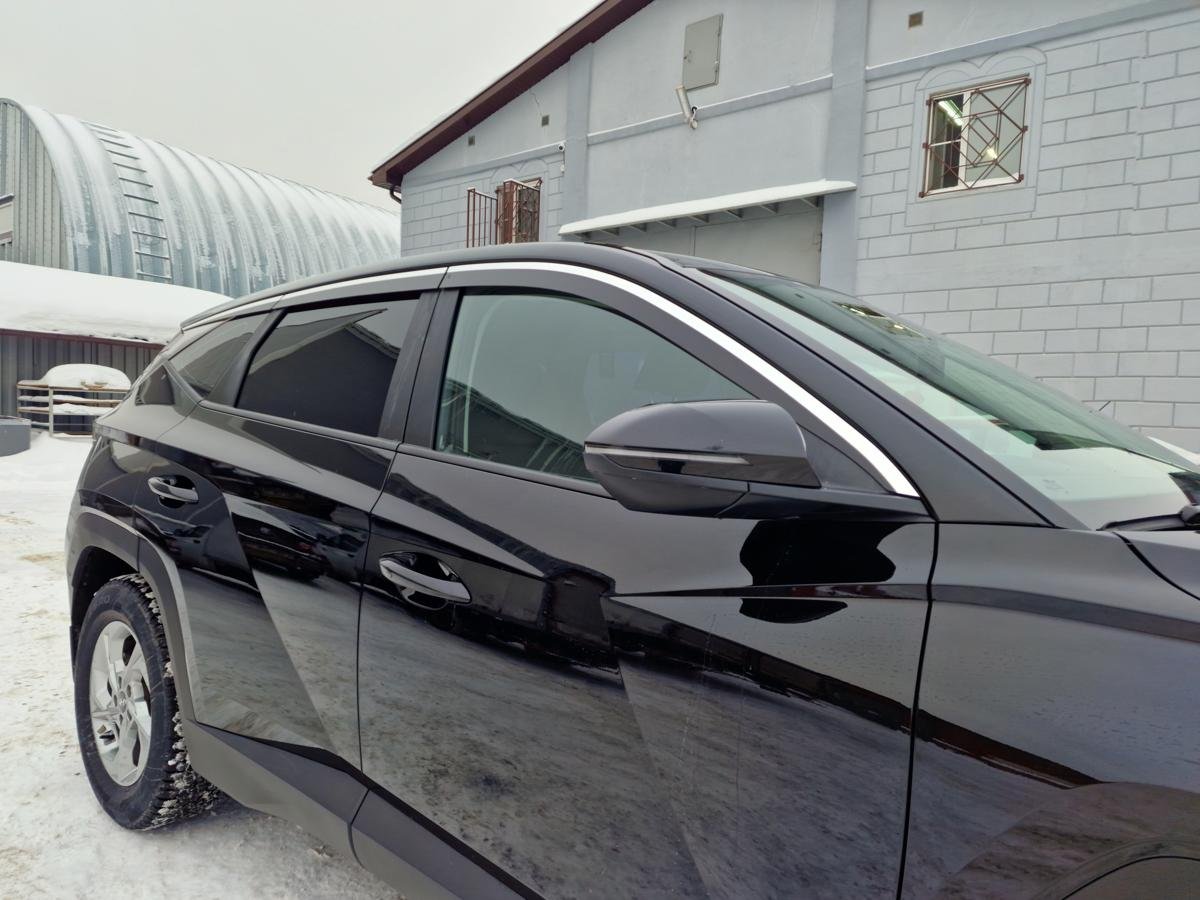 Дефлекторы окон с хром накладками 2D 6 шт для Hyundai Tucson IV