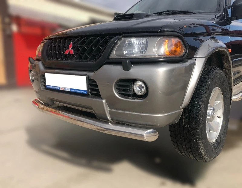 Защита переднего бампера d76 мм для Mitsubishi Pajero Sport I Рестайлинг  Юко MSPS.98.02