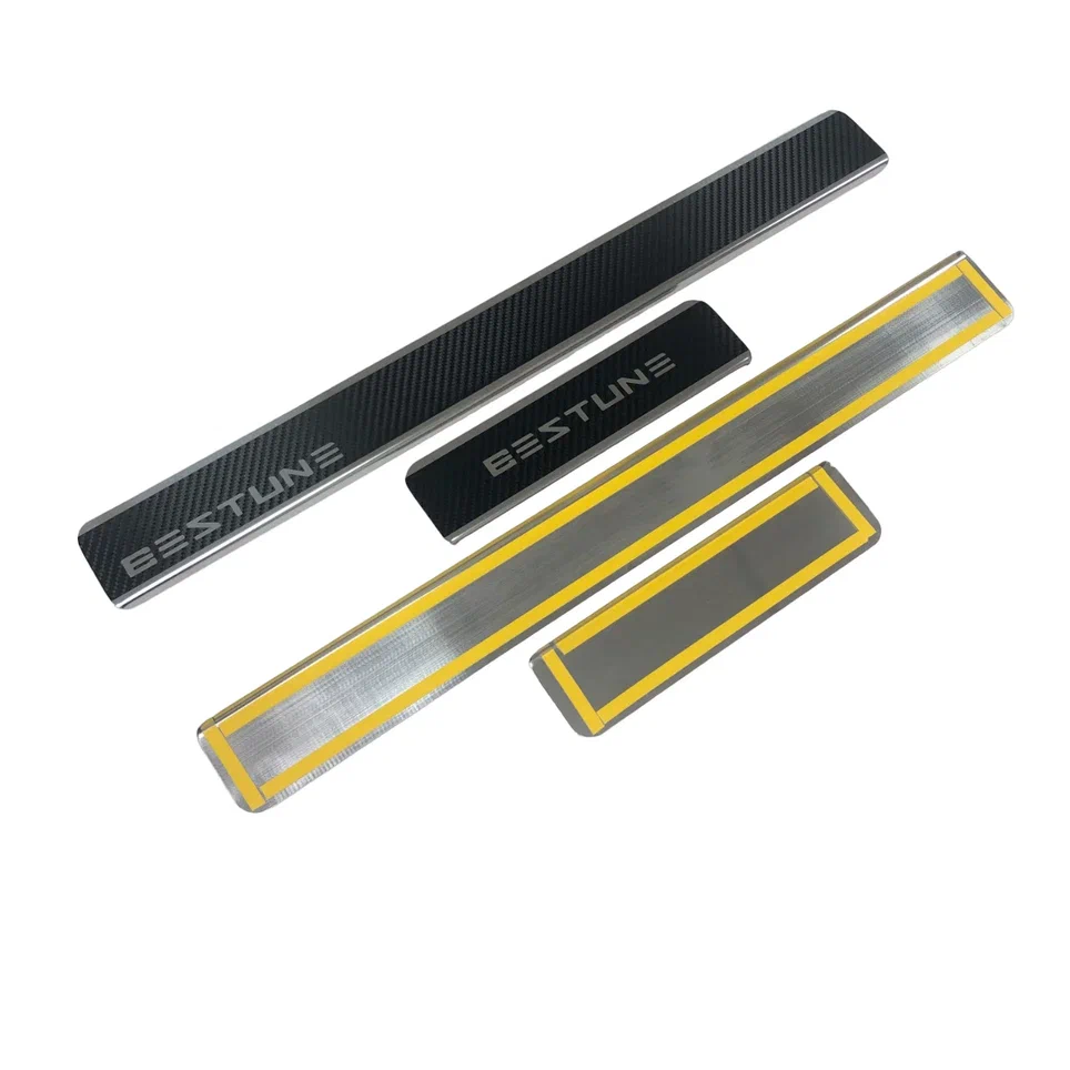 Накладки на пороги нержавеющая сталь под карбон 4шт. для FAW Bestune T55