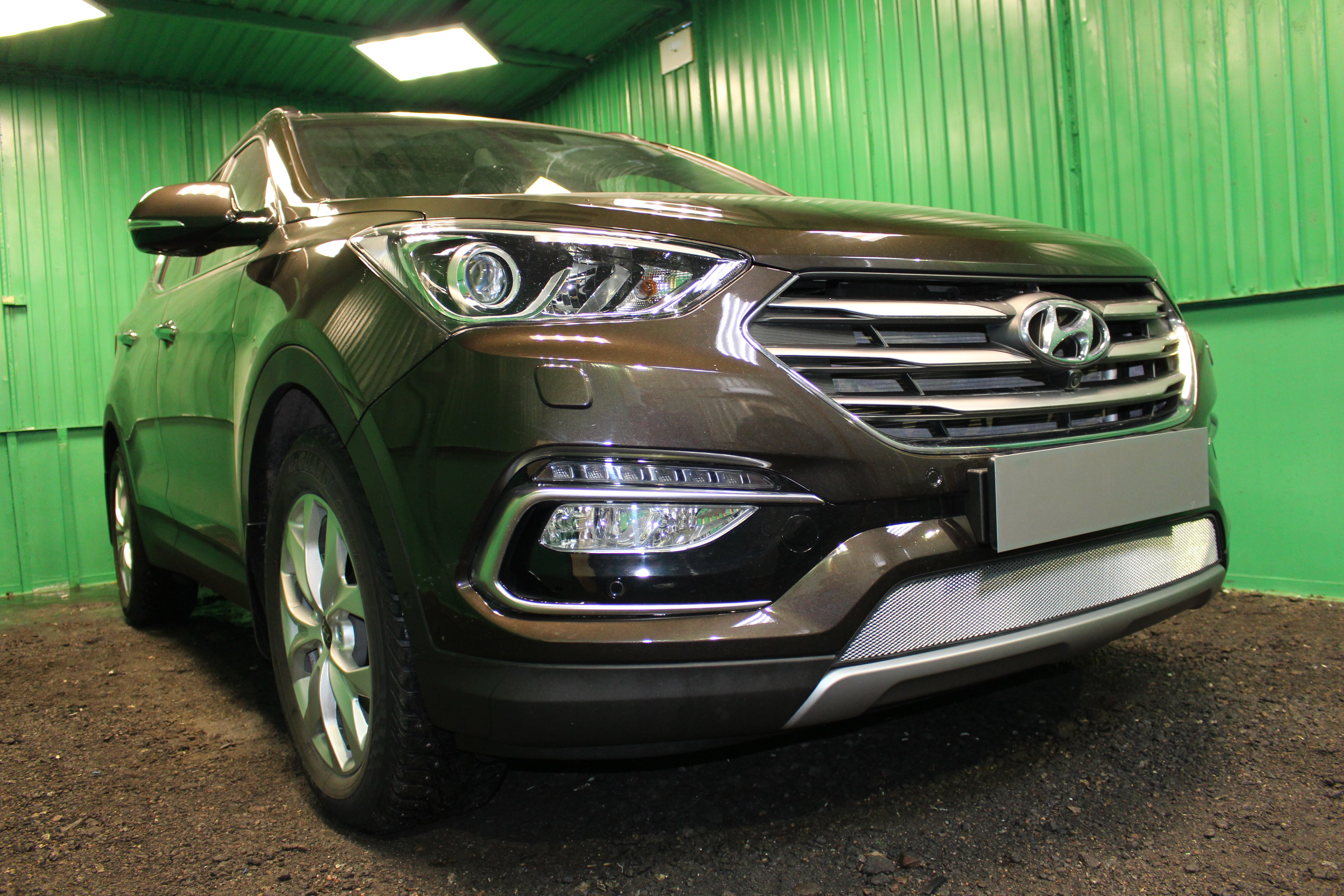 Защитная сетка радиатора для Hyundai Santa Fe III Рестайлинг