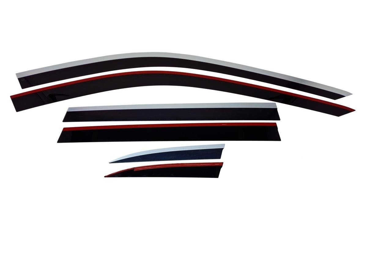 Дефлекторы окон 2D с хром накладками 6 шт. для Haval H6 II