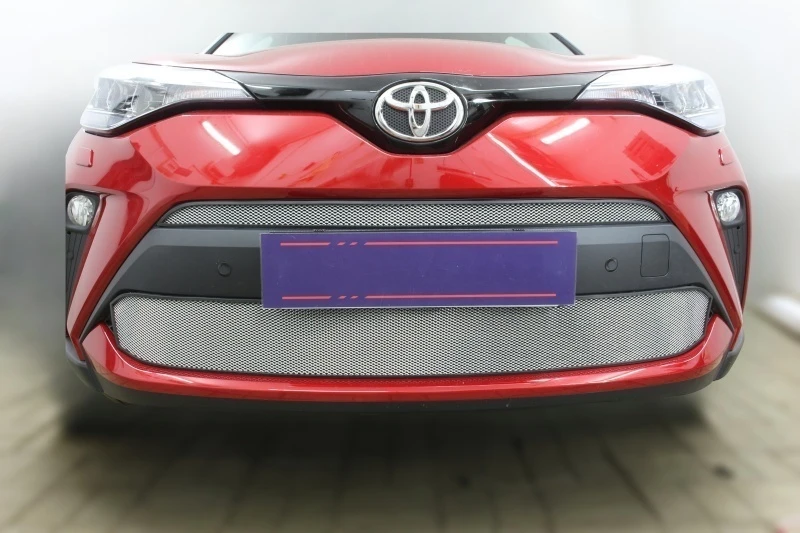 Комплект сеток chrome верх и низ для Toyota C-HR I Рестайлинг Хром Стрелка 11 TCHR19.top.chrome-TCHR19.bot.chrome