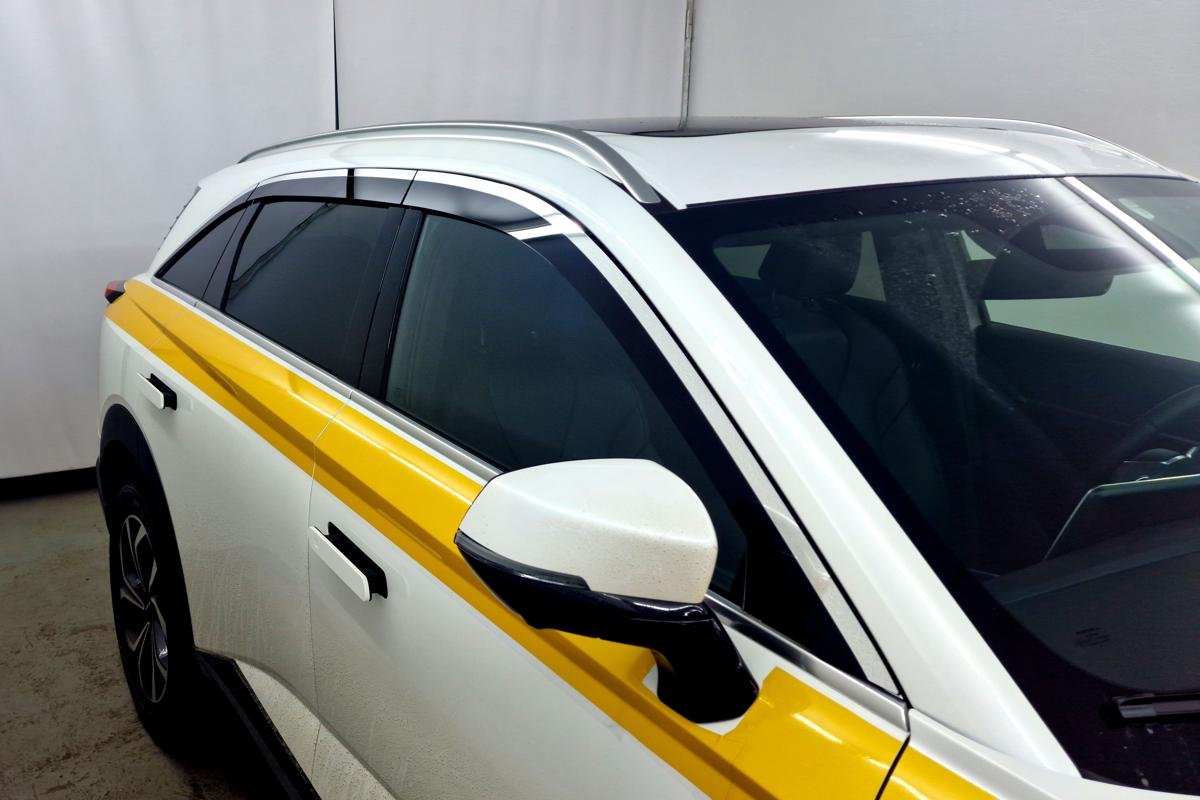 Дефлекторы окон 2D с хром накладками 6 шт. для Haval F7 II