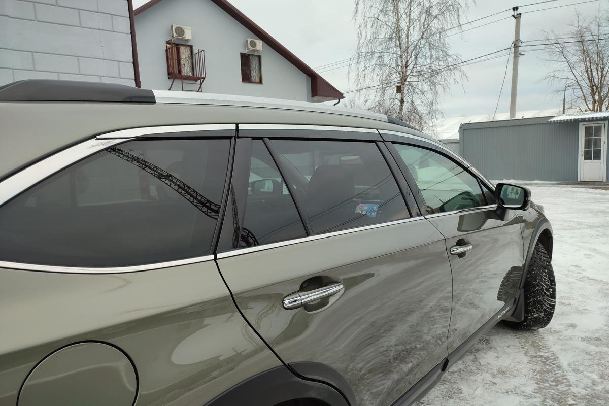 Дефлекторы окон с хром накладками 2D 6 шт для Subaru Outback V Рестайлинг