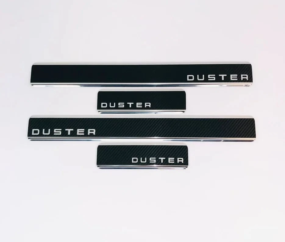 Накладки на пороги нержавеющая сталь под карбон 4шт. для Renault Duster I Рестайлинг