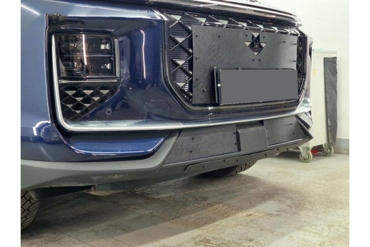 Зимняя заглушка радиатора на стяжке центр 2 части для Soueast S09 I