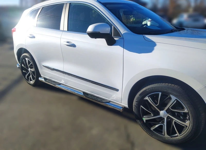 Пороги труба с проступью d76 мм для Haval Jolion I Рестайлинг  Юко HVJ.24.93