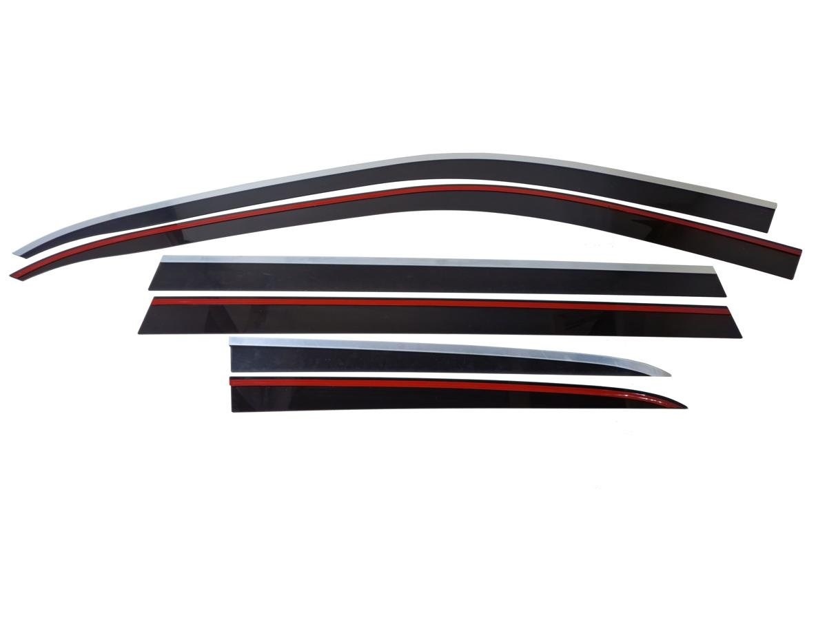 Дефлекторы окон с хром накладками 2D 6 шт для Mercedes-Benz GL-Класс II (X166)