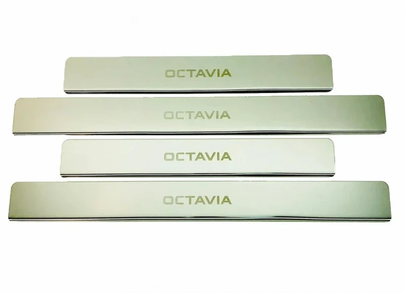 Накладки на пороги из нержавеющей стали 4шт. для Skoda Octavia III (A7) Рестайлинг  INOX INOX.SKO.OCTA7.2013.ST