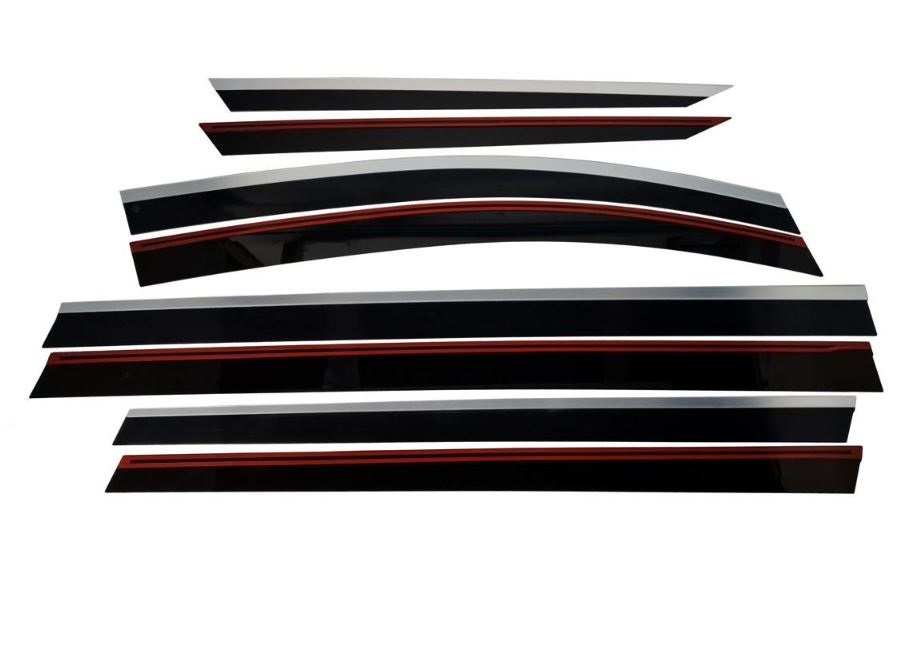 Дефлекторы окон 2D с хром накладками 8 шт. для GAC M8